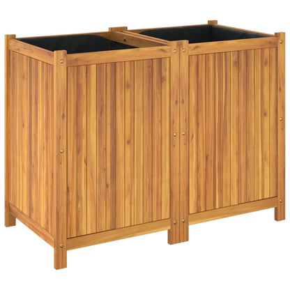 vidaXL Garden Planter with Liner 100x50x75 cm Solid Wood Acacia