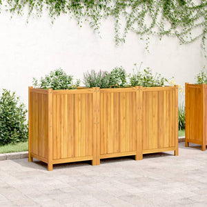 vidaXL Garden Planter with Liner 150x50x75 cm Solid Wood Acacia