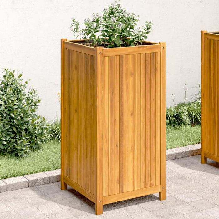 vidaXL Garden Planter with Liner 50x50x100 cm Solid Wood Acacia