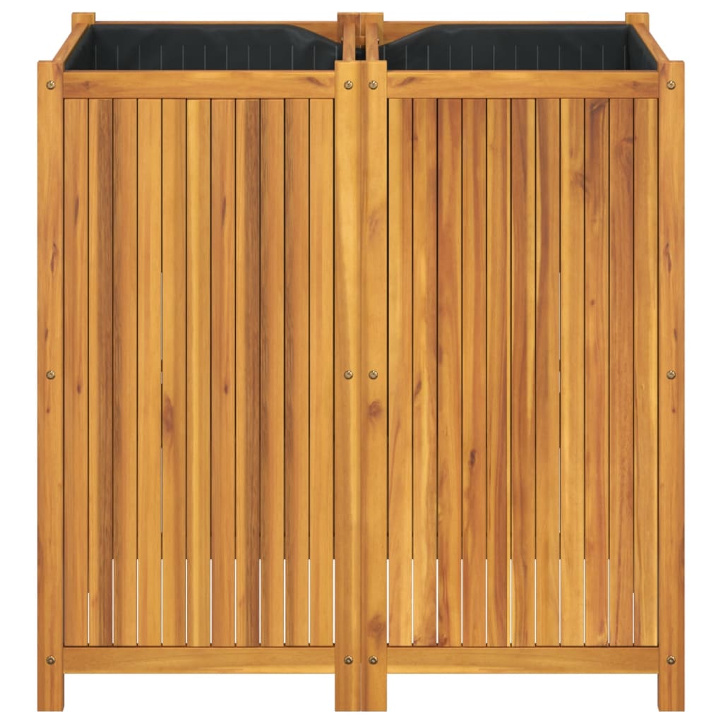 vidaXL Garden Planter with Liner 100x50x100 cm Solid Wood Acacia