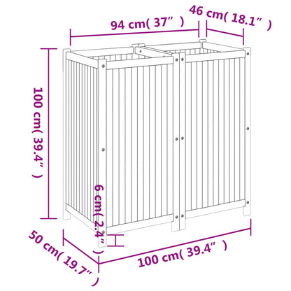 vidaXL Garden Planter with Liner 100x50x100 cm Solid Wood Acacia