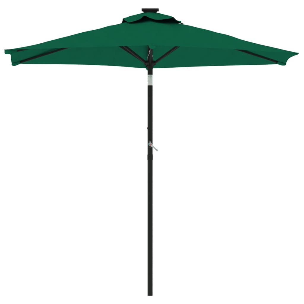 vidaXL Garden Parasol with Steel Pole Green 225x225x212 cm