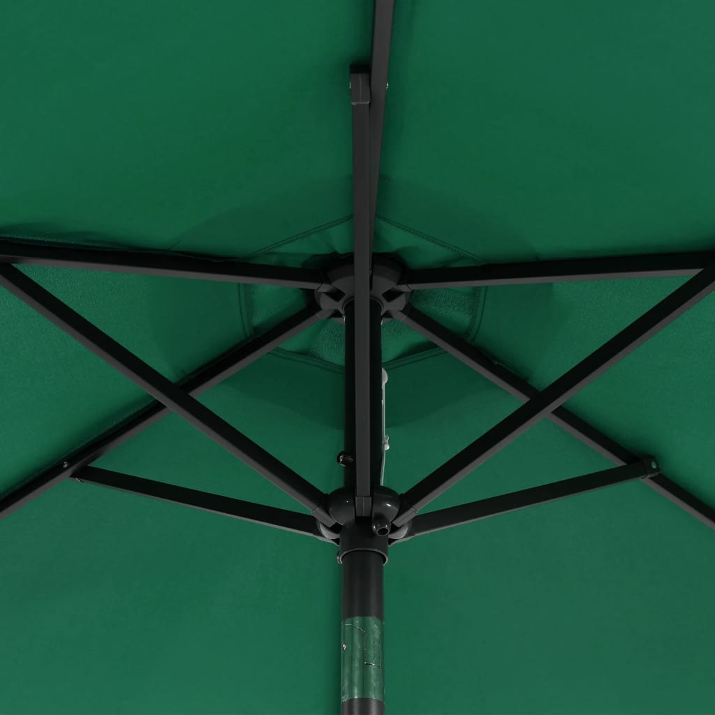 vidaXL Garden Parasol with Steel Pole Green 225x225x212 cm