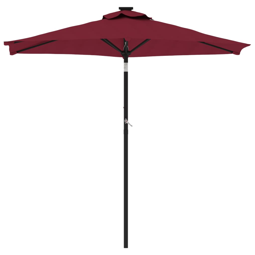 vidaXL Garden Parasol with Steel Pole Bordeaux Red 225x225x212 cm