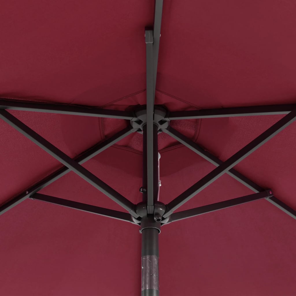 vidaXL Garden Parasol with Steel Pole Bordeaux Red 225x225x212 cm