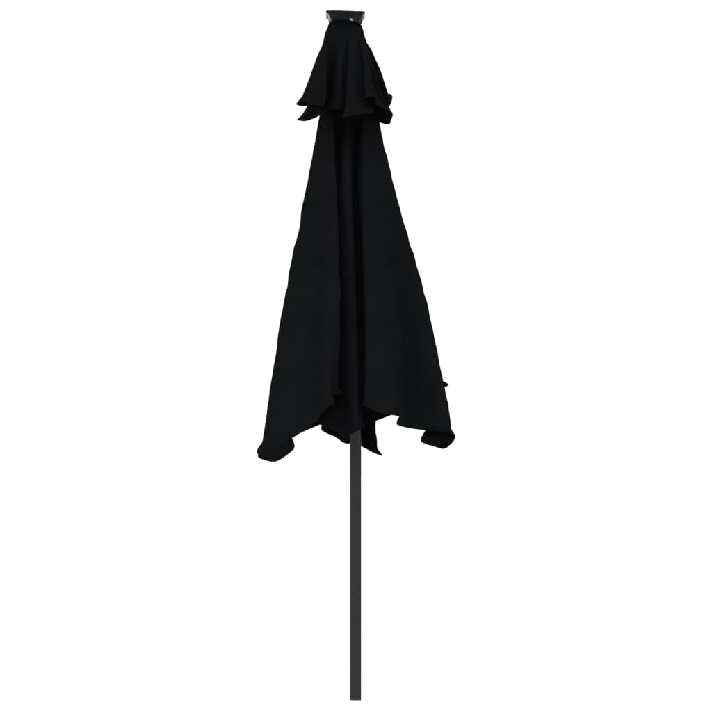 vidaXL Garden Parasol with Steel Pole Black 225x225x212 cm