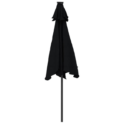 vidaXL Garden Parasol with Steel Pole Black 225x225x212 cm