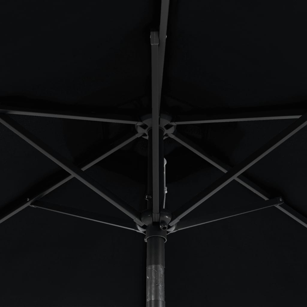 vidaXL Garden Parasol with Steel Pole Black 225x225x212 cm