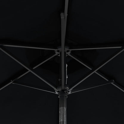 vidaXL Garden Parasol with Steel Pole Black 225x225x212 cm