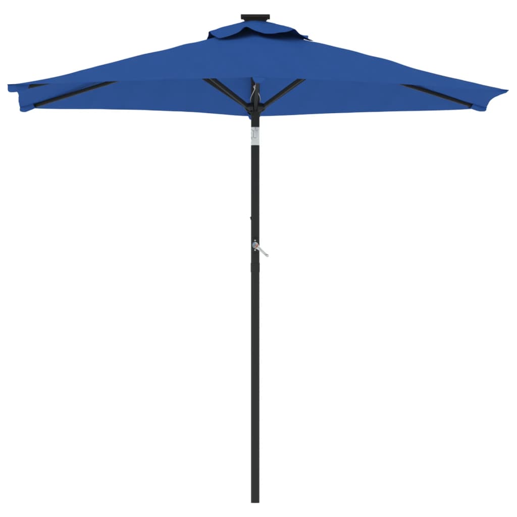 vidaXL Garden Parasol with Steel Pole Azure Blue 225x225x212 cm