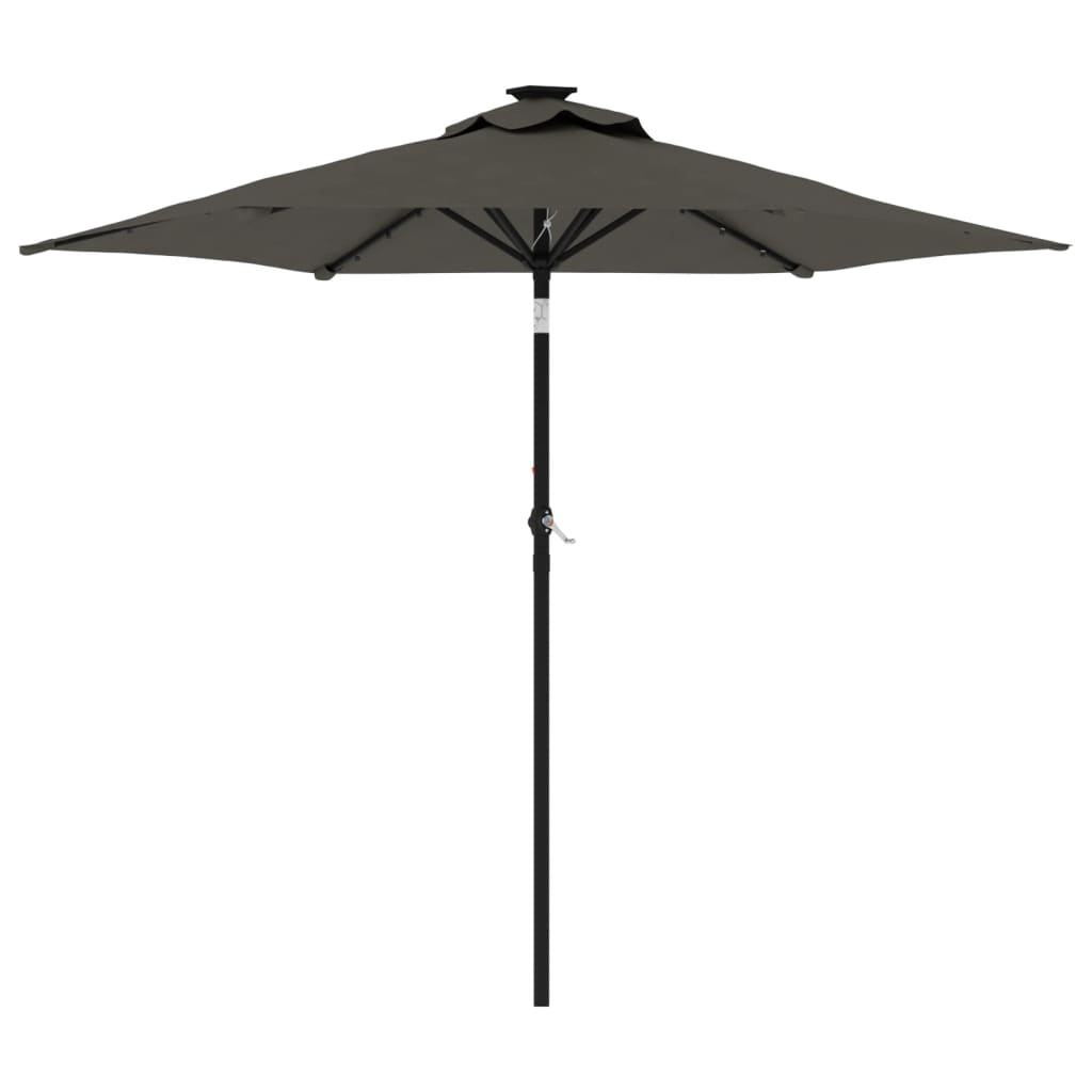vidaXL Garden Parasol with LEDs&Steel Pole Anthracite 225x225x212cm