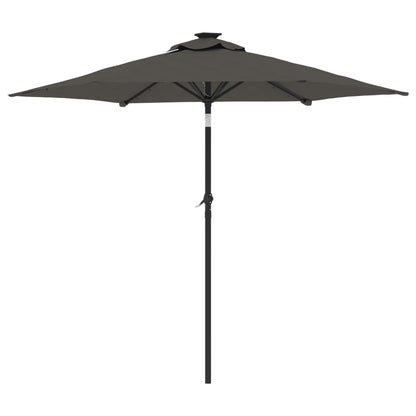 vidaXL Garden Parasol with LEDs&Steel Pole Anthracite 225x225x212cm
