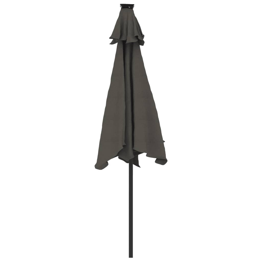 vidaXL Garden Parasol with LEDs&Steel Pole Anthracite 225x225x212cm