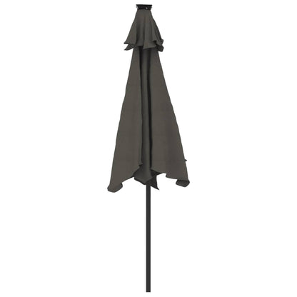 vidaXL Garden Parasol with LEDs&Steel Pole Anthracite 225x225x212cm