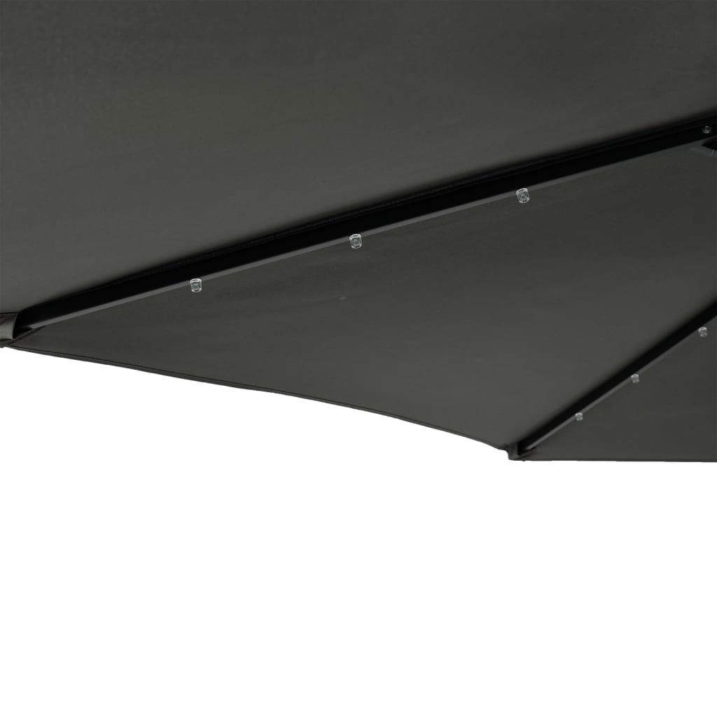 vidaXL Garden Parasol with LEDs and Steel Pole Anthracite 225x225x212cm