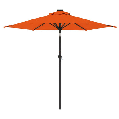 vidaXL Garden Parasol with LEDs and Steel Pole Terracotta 225x225x212cm