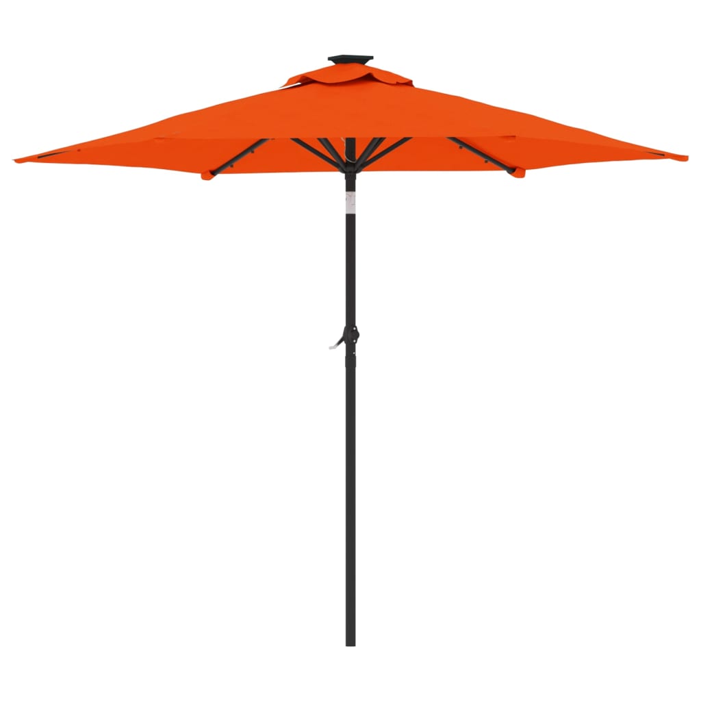vidaXL Garden Parasol with LEDs and Steel Pole Terracotta 225x225x212cm