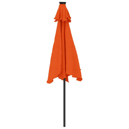 vidaXL Garden Parasol with LEDs and Steel Pole Terracotta 225x225x212cm