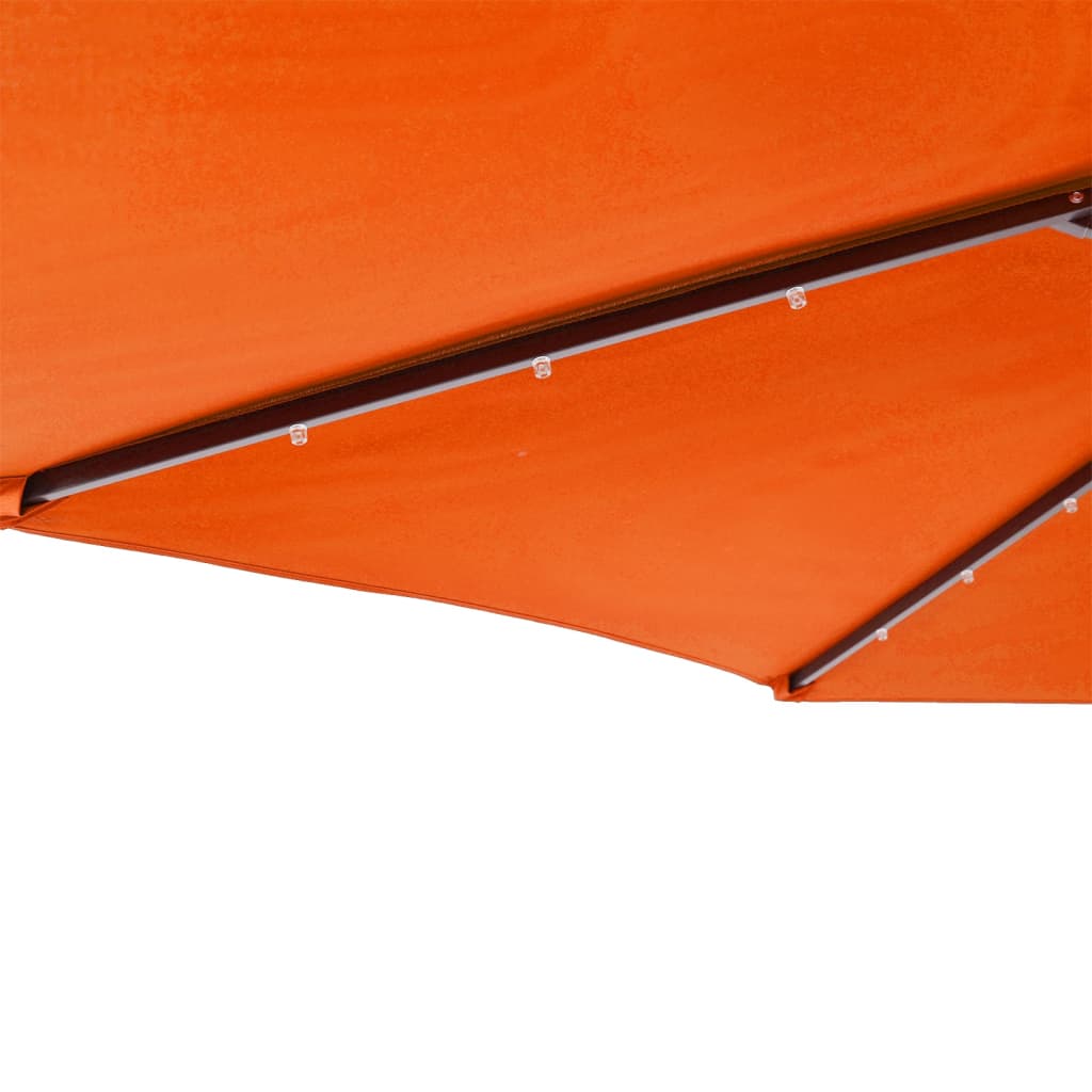 vidaXL Garden Parasol with LEDs and Steel Pole Terracotta 225x225x212cm