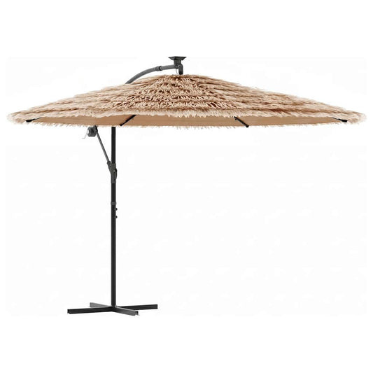 vidaXL Garden Parasol with Steel Pole Brown 269x269x235 cm