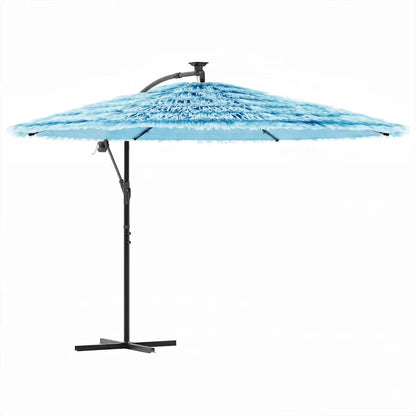 vidaXL Garden Parasol with Steel Pole Blue 269x269x235 cm