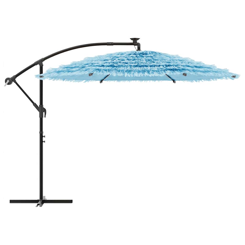 vidaXL Garden Parasol with Steel Pole Blue 269x269x235 cm