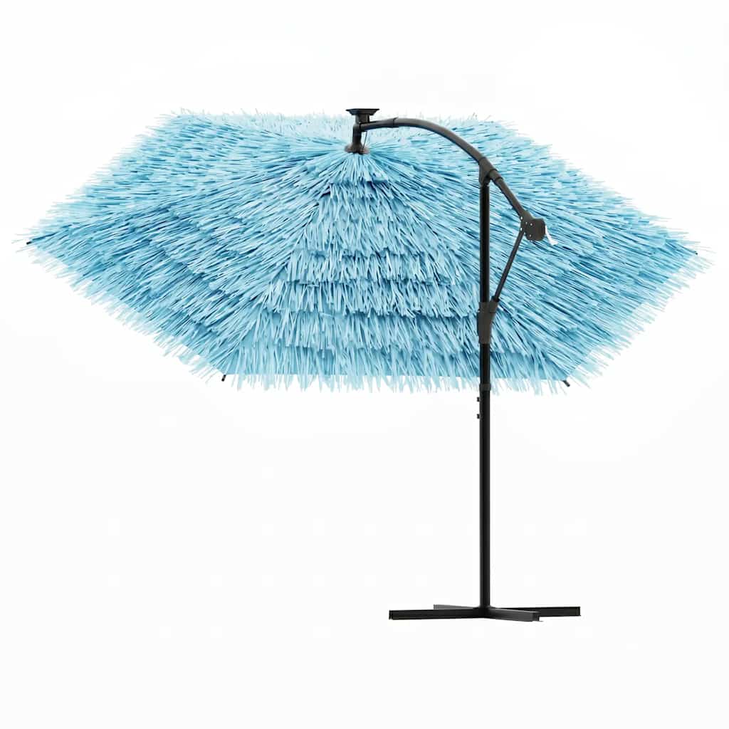 vidaXL Garden Parasol with Steel Pole Blue 269x269x235 cm