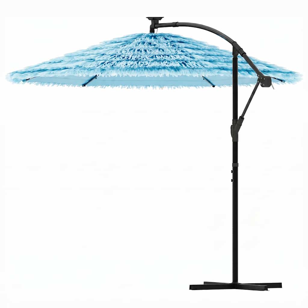 vidaXL Garden Parasol with Steel Pole Blue 269x269x235 cm