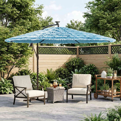 vidaXL Garden Parasol with Steel Pole Blue 269x269x235 cm