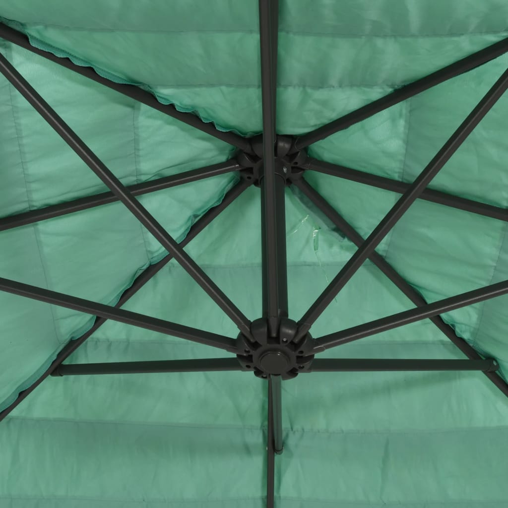 vidaXL Garden Parasol with Steel Pole Green 269x269x235 cm
