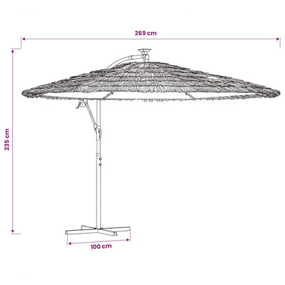vidaXL Garden Parasol with Steel Pole Green 269x269x235 cm
