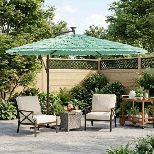 vidaXL Garden Parasol with Steel Pole Green 269x269x235 cm