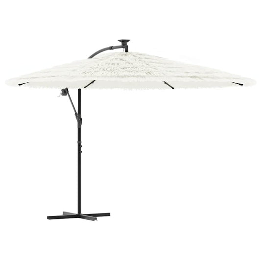 vidaXL Garden Parasol with Steel Pole White 269x269x235 cm