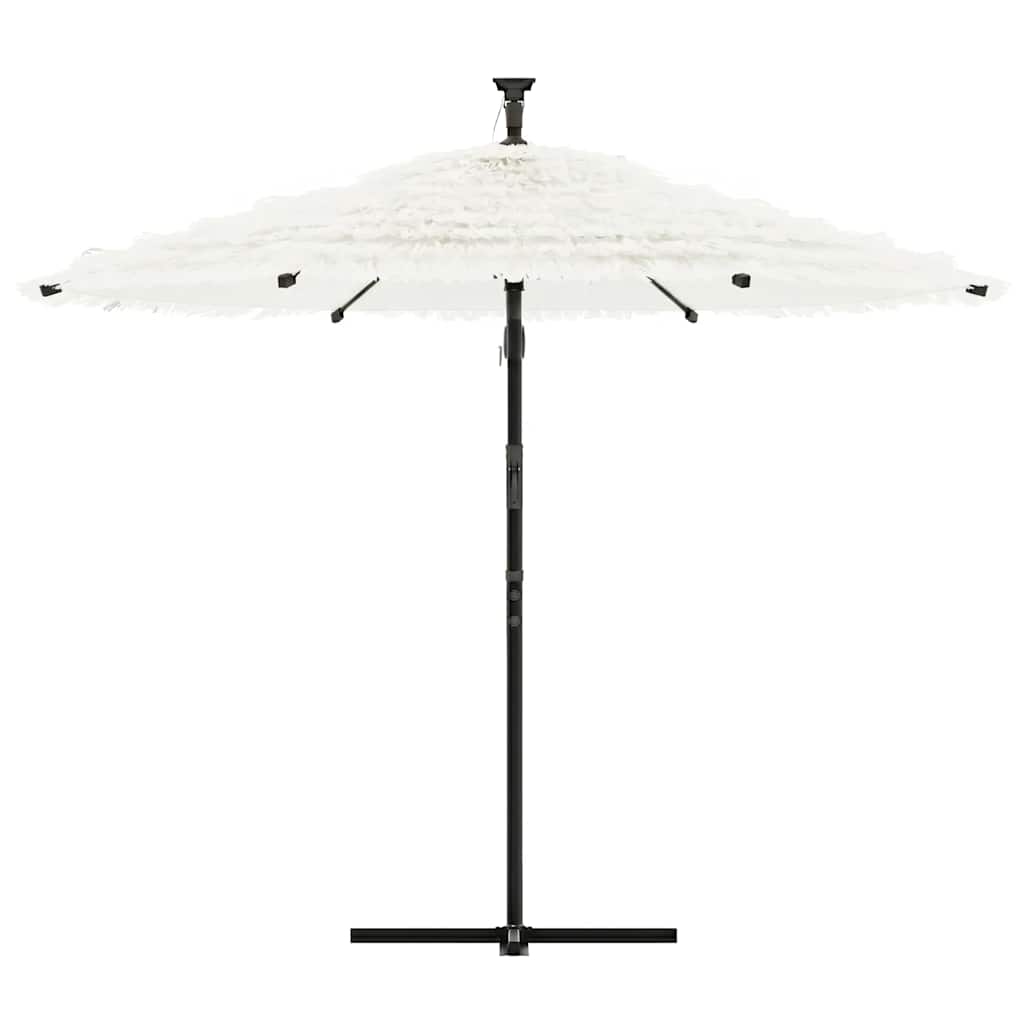 vidaXL Garden Parasol with Steel Pole White 269x269x235 cm