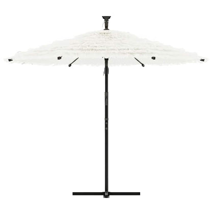 vidaXL Garden Parasol with Steel Pole White 269x269x235 cm