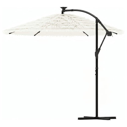 vidaXL Garden Parasol with Steel Pole White 269x269x235 cm