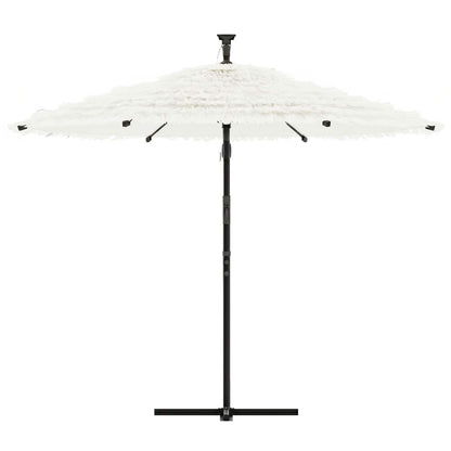 vidaXL Garden Parasol with Steel Pole White 269x269x235 cm
