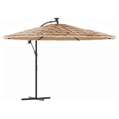 vidaXL Garden Parasol with Steel Pole Brown 290x290x238 cm