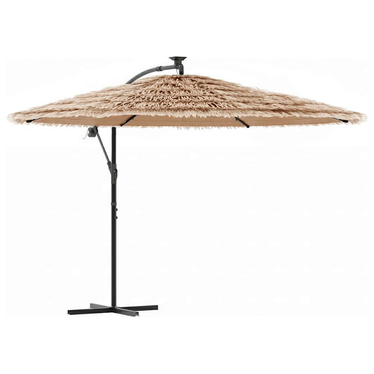 vidaXL Garden Parasol with Steel Pole Brown 290x290x238 cm
