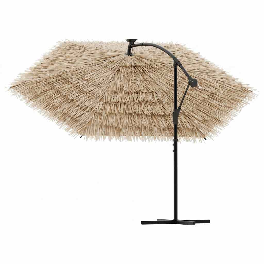 vidaXL Garden Parasol with Steel Pole Brown 290x290x238 cm