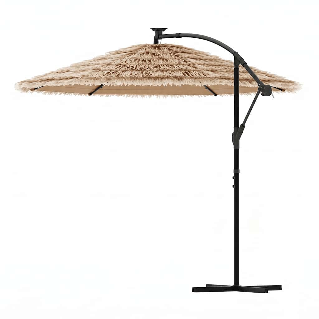 vidaXL Garden Parasol with Steel Pole Brown 290x290x238 cm