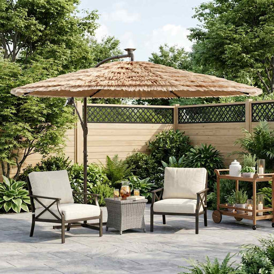 vidaXL Garden Parasol with Steel Pole Brown 290x290x238 cm