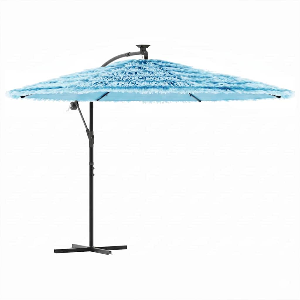 vidaXL Garden Parasol with Steel Pole Blue 290x290x238 cm