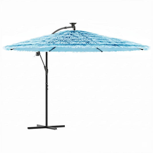 vidaXL Garden Parasol with Steel Pole Blue 290x290x238 cm