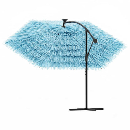 vidaXL Garden Parasol with Steel Pole Blue 290x290x238 cm