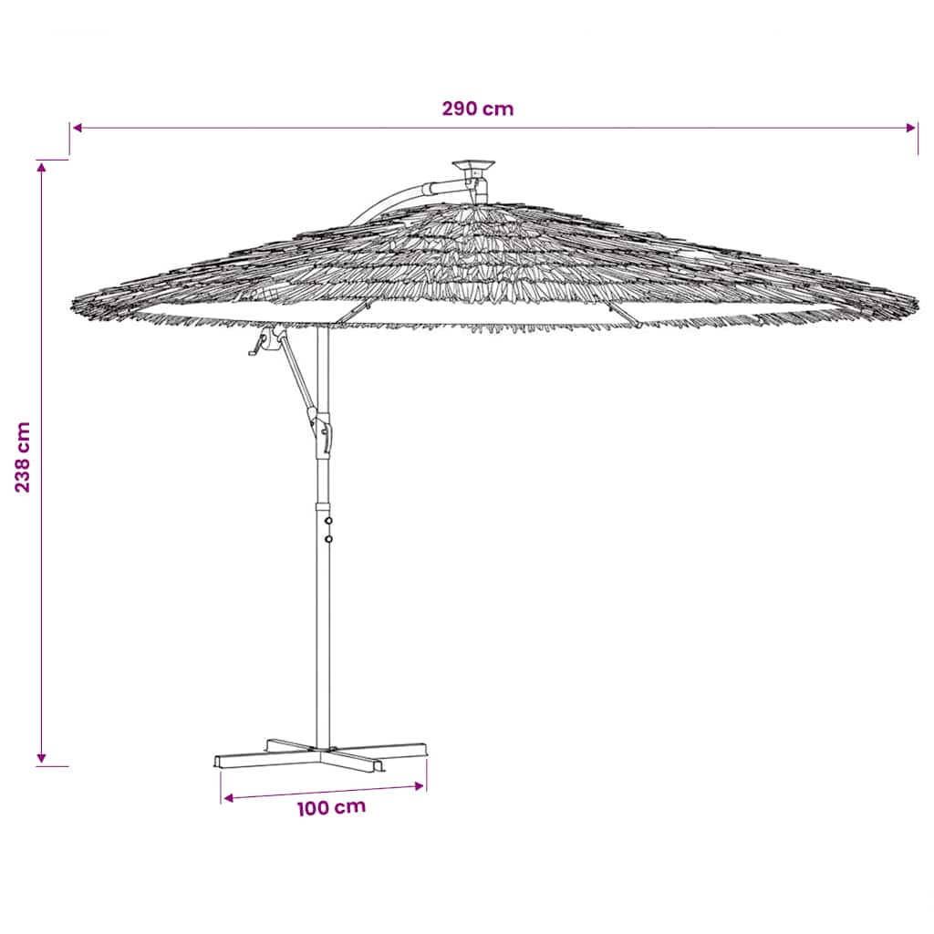vidaXL Garden Parasol with Steel Pole Blue 290x290x238 cm