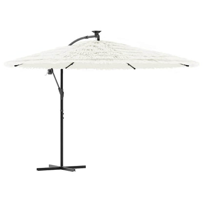 vidaXL Garden Parasol with Steel Pole White 290x290x238 cm