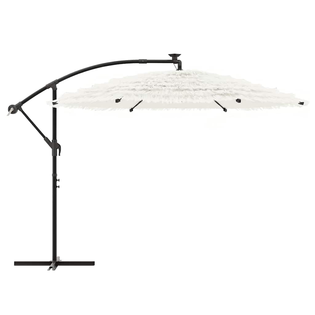 vidaXL Garden Parasol with Steel Pole White 290x290x238 cm