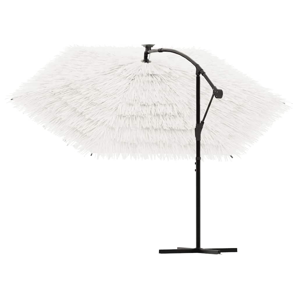 vidaXL Garden Parasol with Steel Pole White 290x290x238 cm