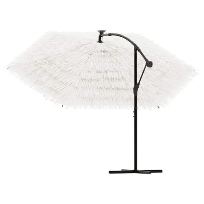 vidaXL Garden Parasol with Steel Pole White 290x290x238 cm